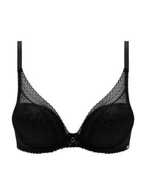 CHANTELLE Festivite Lace Plunge Contour Bra Black Size 32G 32DDDD Style C36820